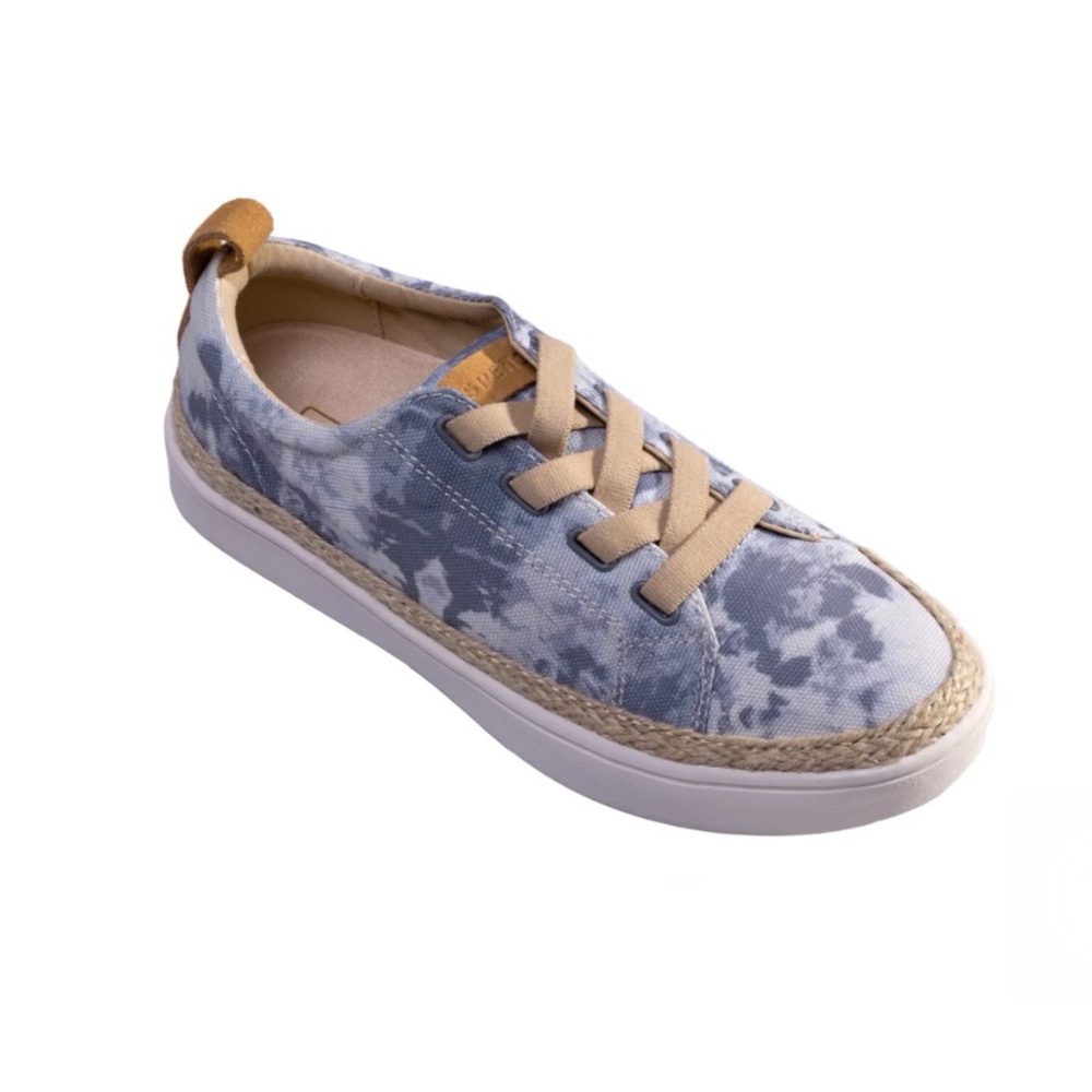 Spenco Malibu Grey & Beige Tie-Dye gore Lace Jute Trim Sneakers Women’s Size 7
